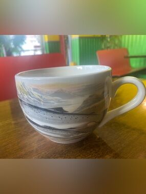 Portmeirion The complete Angler Fish-Print Soup cup Sewen Welsh Sea Trout